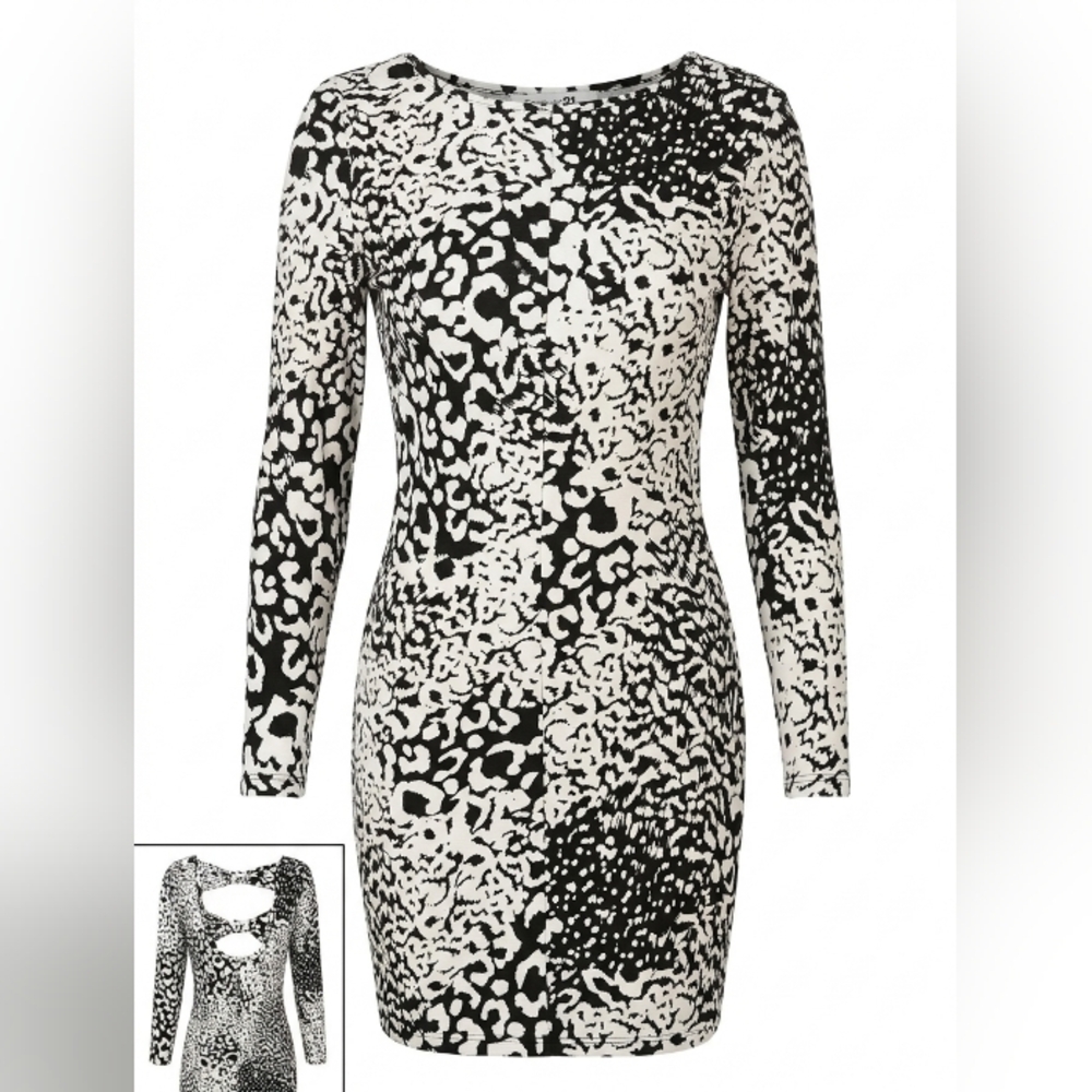 Forever 21 Size Large Leopard Print Bodycon Dress